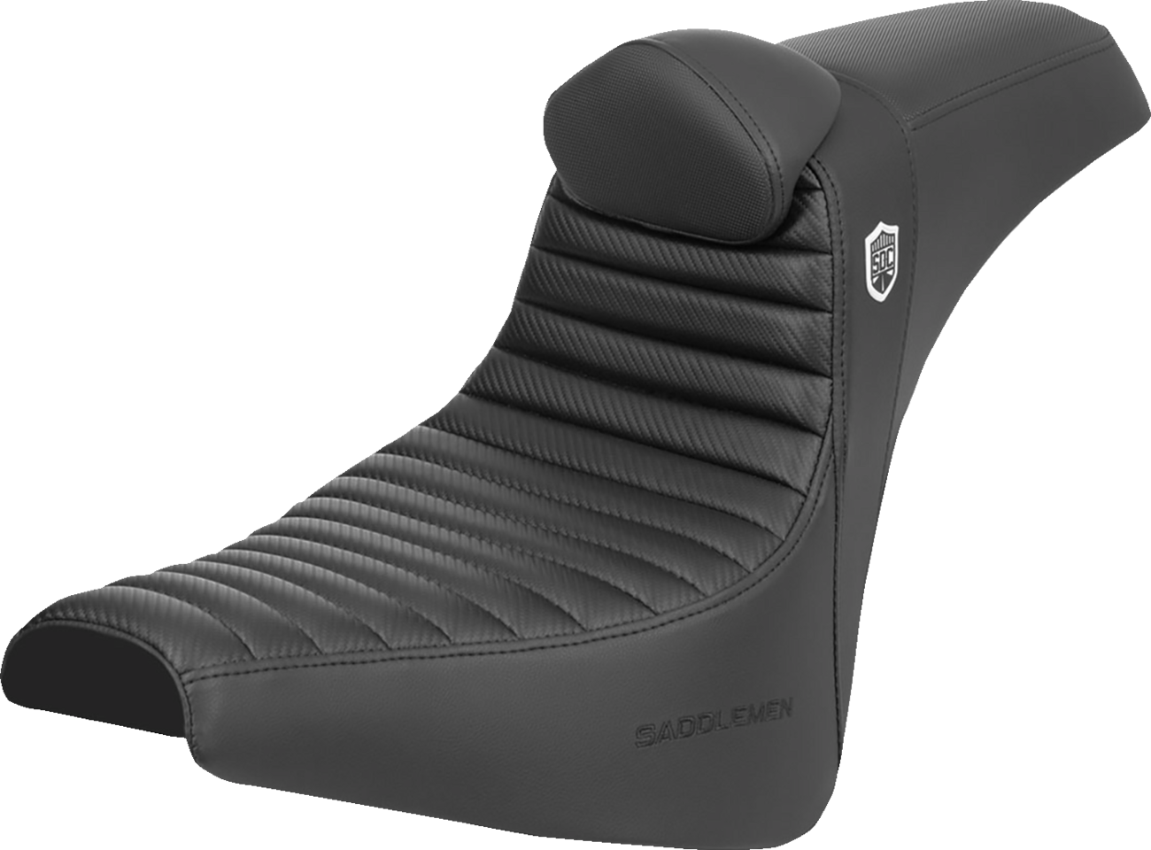 SADDLEMEN Pro Series SDC Performance Seat - w/ Backrest - Tuck-n-Roll/Carbon Fiber - Gripper - FX '18-'24 SC81830TB