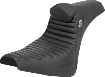 SADDLEMEN Pro Series SDC Performance Seat - w/ Backrest - Tuck-n-Roll/Carbon Fiber - Gripper - FX '18-'24 SC81830TB