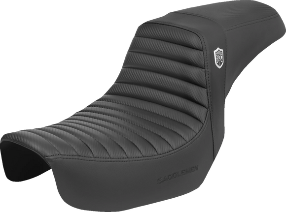 SADDLEMEN Pro Series SDC Performance Seat - w/o Backrest - Tuck-n-Roll/Carbon Fiber - Gripper - Dyna '06-'17 SC80604T