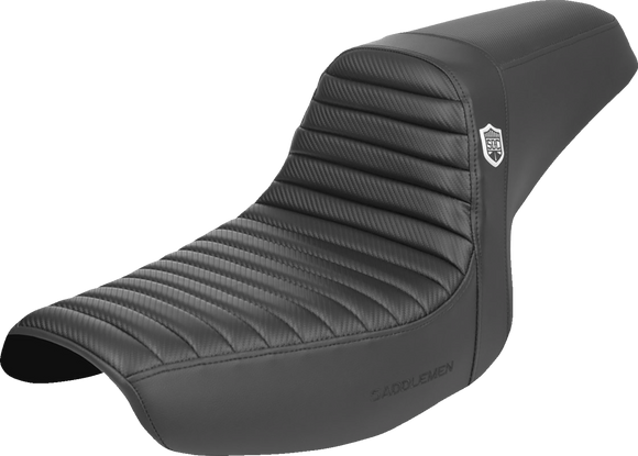 SADDLEMEN Pro Series SDC Performance Seat - w/o Backrest - Tuck-n-Roll/Carbon Fiber - Gripper - FXR '86-'94 SC88209T