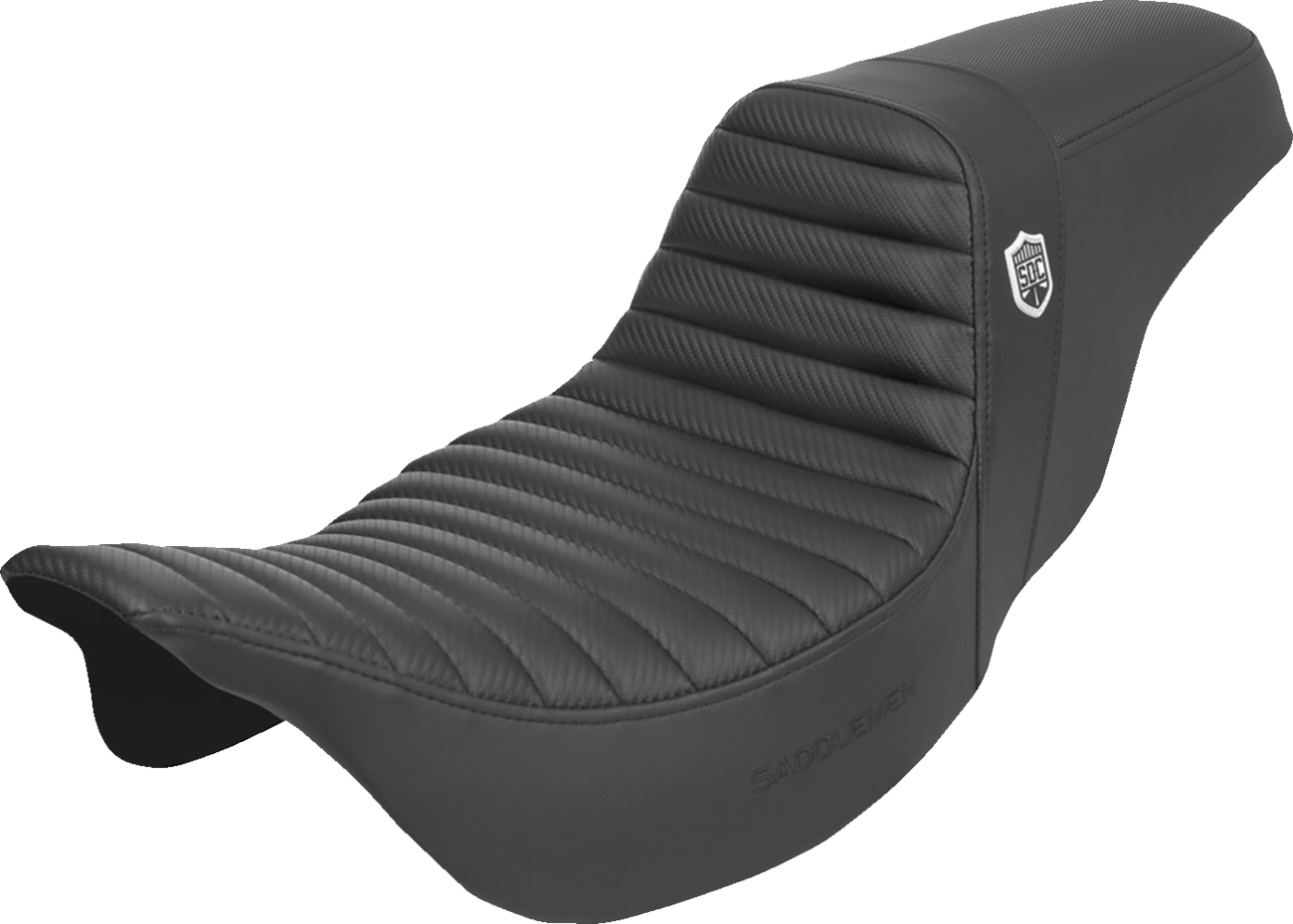 SADDLEMEN Pro Series SDC Performance Seat - w/o Backrest - Tuck-n-Roll/Carbon Fiber - Gripper - FL '08-'23 SC80807T
