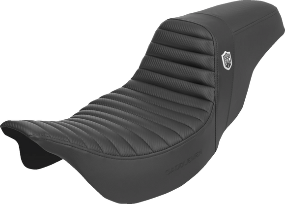 SADDLEMEN Pro Series SDC Performance Seat - w/o Backrest - Tuck-n-Roll/Carbon Fiber - Gripper - FL '08-'23 SC80807T