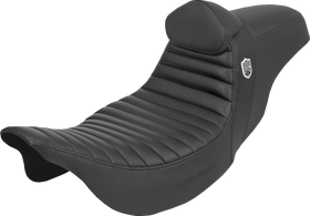 SADDLEMEN Pro Series SDC Performance Seat - w/ Backrest - Tuck-n-Roll/Carbon Fiber - Gripper - FLH/FLT '08-'23 SC80807TB