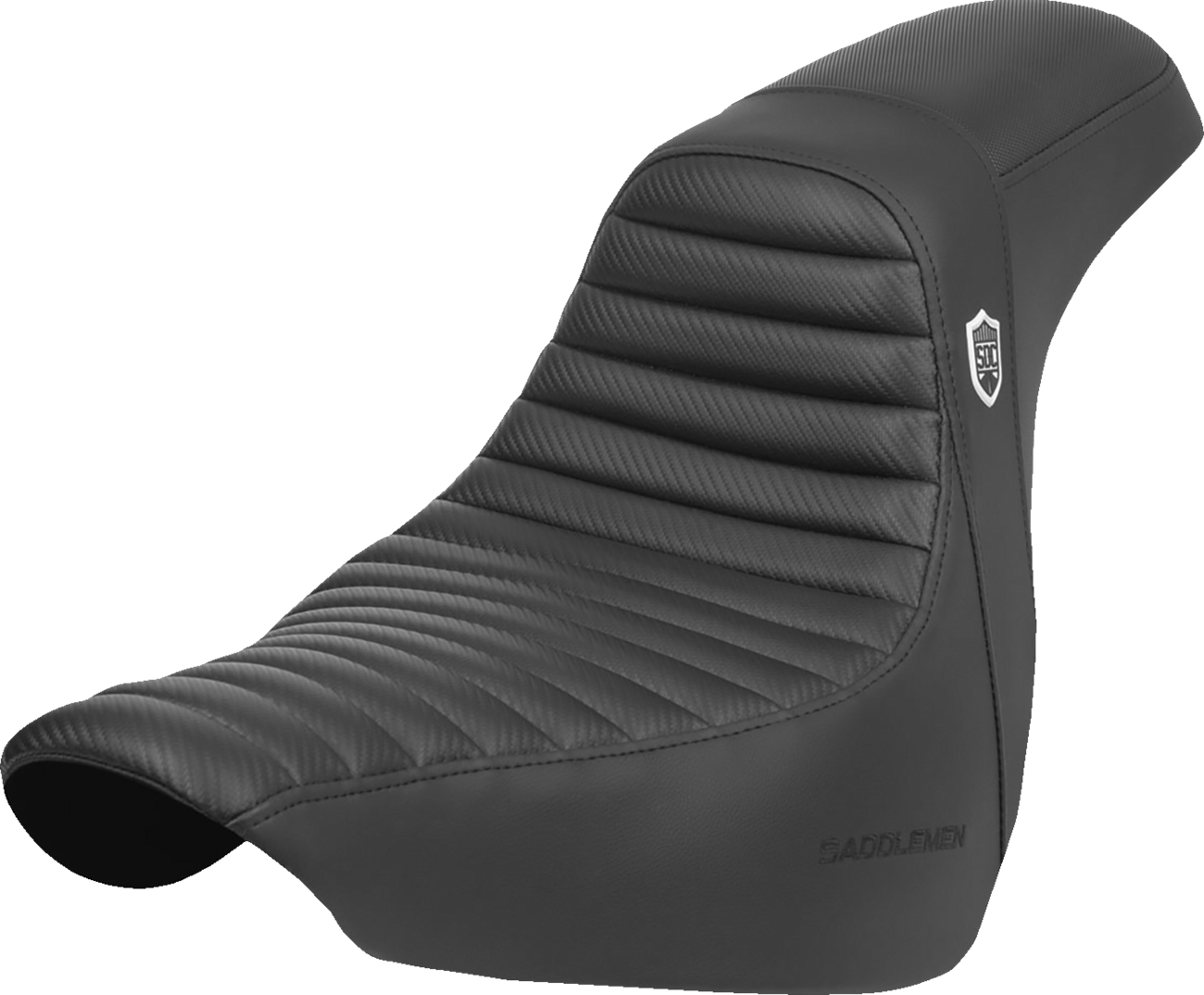 SADDLEMEN Pro Series SDC Performance Seat - w/o Backrest - Tuck-n-Roll/Carbon Fiber - Gripper - FL/FX '18-'24 SC81829T