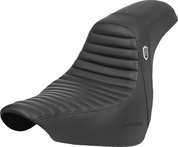 SADDLEMEN Pro Series SDC Performance Seat - w/o Backrest - Tuck-n-Roll/Carbon Fiber - Gripper - FL/FX '18-'24 SC81829T