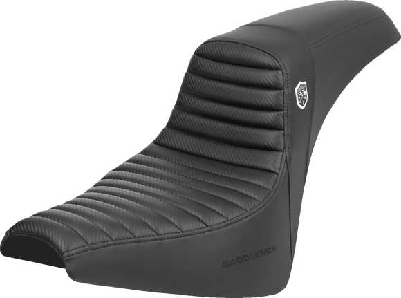 SADDLEMEN Pro Series SDC Performance Seat - w/o Backrest - Tuck-n-Roll/Carbon Fiber - Gripper - FX '18-'24 SC81830T
