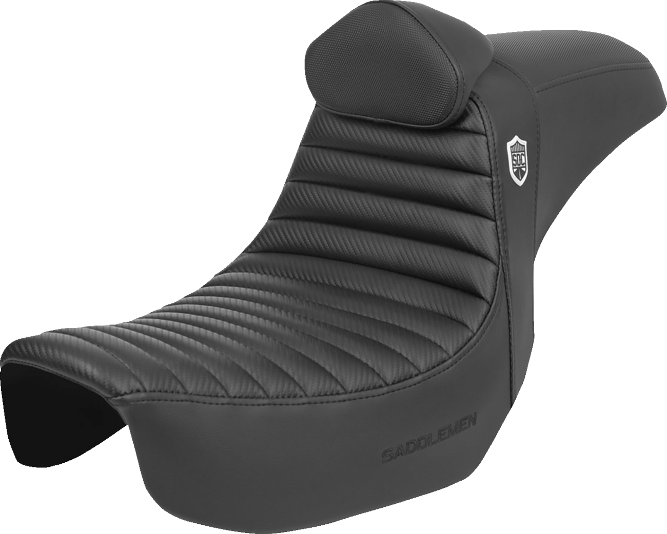 SADDLEMEN Pro Series SDC Performance Seat - w/ Backrest - Tuck-n-Roll/Carbon Fiber - Gripper - Dyna '06-'17 SC80604TB