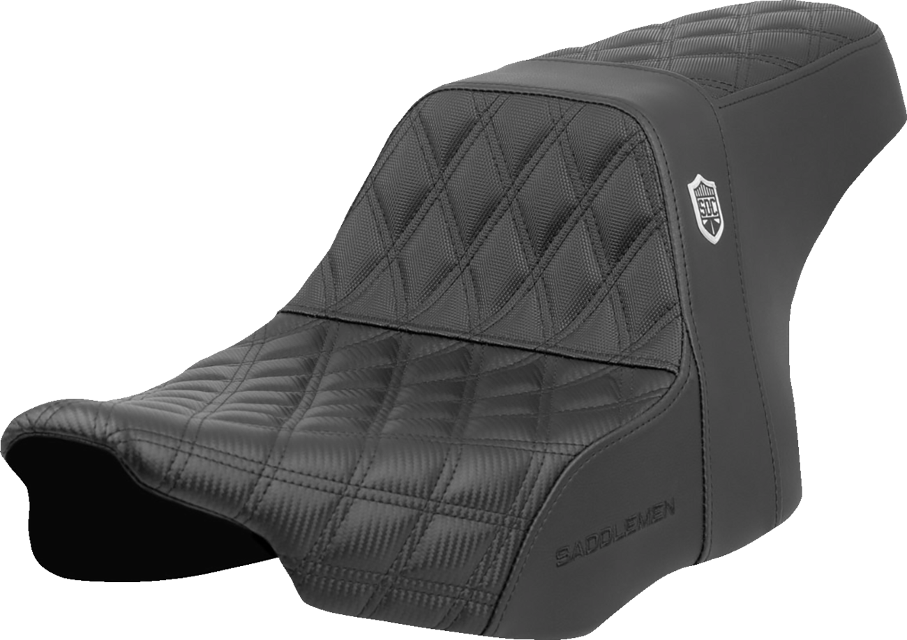 SADDLEMEN Pro Series SDC Performance Seat - Lattice Stitch - Gripper - w/o Backrest - FLH/FLT '23-'24 SC82307D0