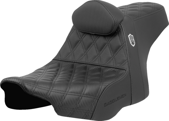 SADDLEMEN Pro Series SDC Performance Seat - Lattice Stitch - Gripper - w/ Backrest - FLH/FLT '23-'24 SC82307DB0