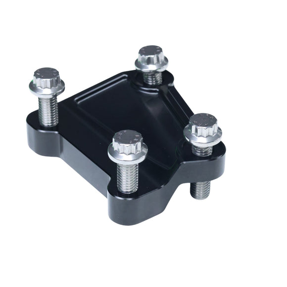 Axial brake caliper mount adapter, black with mounting bolts