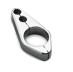 Chrome billet aluminum 2-hole throttle cable clamp for 1-1/2-inch handlebars