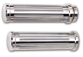 Pro-One #500560 ball-milled chrome billet aluminum motorcycle grips (pair) for Harley-Davidson