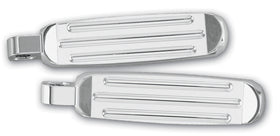 Pro-One billet aluminum ball-milled chrome foot pegs, pair, 5-1/2-inch, fits Harley-Davidson male mount
