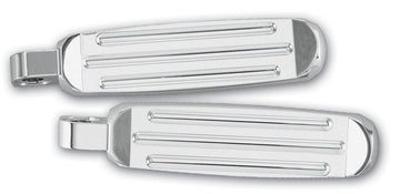 Pro-One billet aluminum ball-milled chrome foot pegs, pair, 5-1/2-inch, fits Harley-Davidson male mount