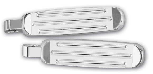 Pro-One billet aluminum ball-milled chrome foot pegs, pair, 5-1/2-inch, fits Harley-Davidson male mount