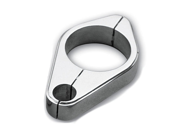 Chrome billet aluminum clutch cable clamp for 1-1/4-inch frames, part #500680