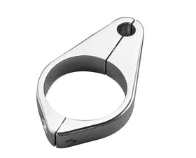 Chrome billet aluminum speedo cable clamp for 41mm Harley‑Davidson fork tube (#500700)