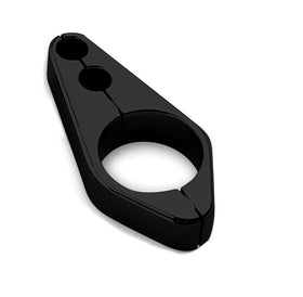 Black anodized billet aluminum 2-hole throttle cable clamp for 1-1/2-inch handlebars