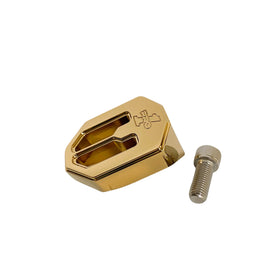 Gold CNC billet 6061 aluminum touring shift peg with replacement bolt, fits Harley-Davidson, part #500748TIN