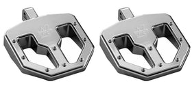 Pair of Pro Peg Series BMX V1 chrome billet aluminum mini floorboard foot pegs with traction pins
