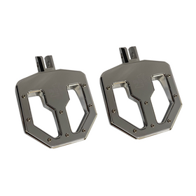 Pair of Pro Peg Series BMX V2 chrome billet aluminum foot pegs with BMX traction pins, fits 2018+ M8 Softail rider position