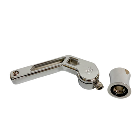 T-REX Shorty 5in chrome shifter arm, CNC billet aluminum, fits 1988-2023 Harley Touring FLHT, shift peg not included