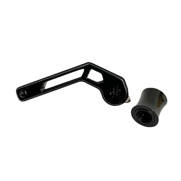 500775B T-REX Shorty Shift Arm, black CNC billet aluminum, 5-inch, fits 1988–2023 Harley Touring/FLHT