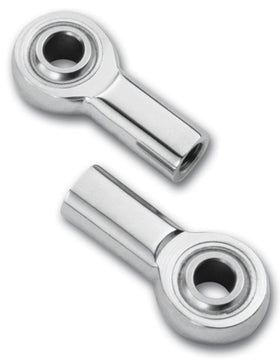 Pair of polished stainless steel rod ends, 5/16-24 female thread, for shift linkage