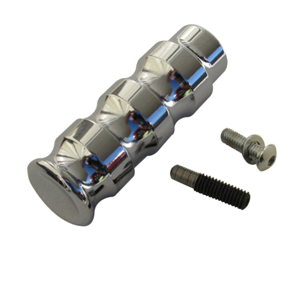 Chrome billet aluminum smooth shift peg 3.525 in with mounting hardware for Harley‑Davidson