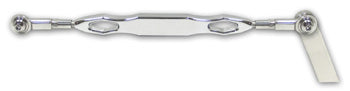 CNC machined chrome billet shift linkage for Harley FL/FLH, 11-3/4" eye-to-eye, polished stainless rod ends
