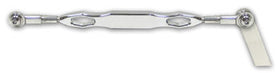 CNC machined chrome billet shift linkage for Harley FL/FLH, 11-3/4" eye-to-eye, polished stainless rod ends