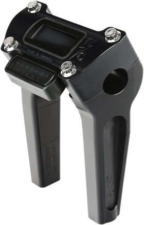 THRASHIN SUPPLY CO. Handlebar Risers - Straight - 6" - Gauge Cutout - Black TSC-6025-1