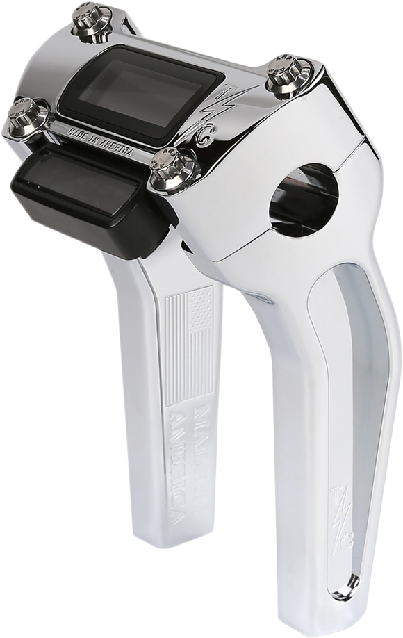 THRASHIN SUPPLY CO. Handlebar Risers - Pull Back - 6-1/2" - Gauge Cutout - Chrome TSC-6500-3