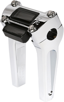 THRASHIN SUPPLY CO. Handlebar Risers - Straight - 6" - Gauge Cutout - Chrome TSC-6025-3