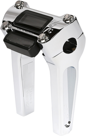 THRASHIN SUPPLY CO. Handlebar Risers - Straight - 6" - Gauge Cutout - Chrome TSC-6025-3