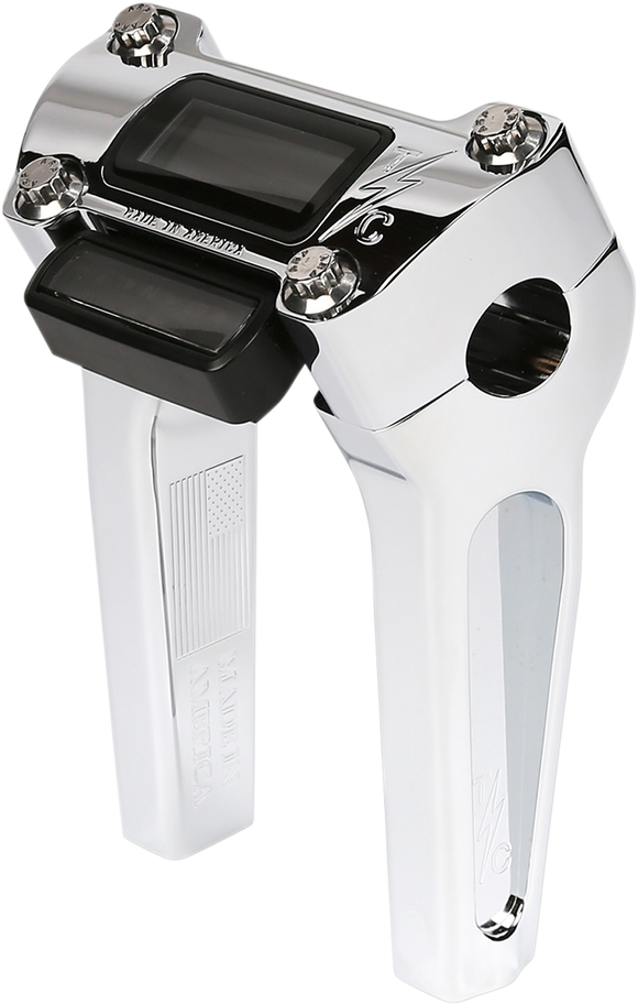 THRASHIN SUPPLY CO. Handlebar Risers - Straight - 6" - Gauge Cutout - Chrome TSC-6025-3