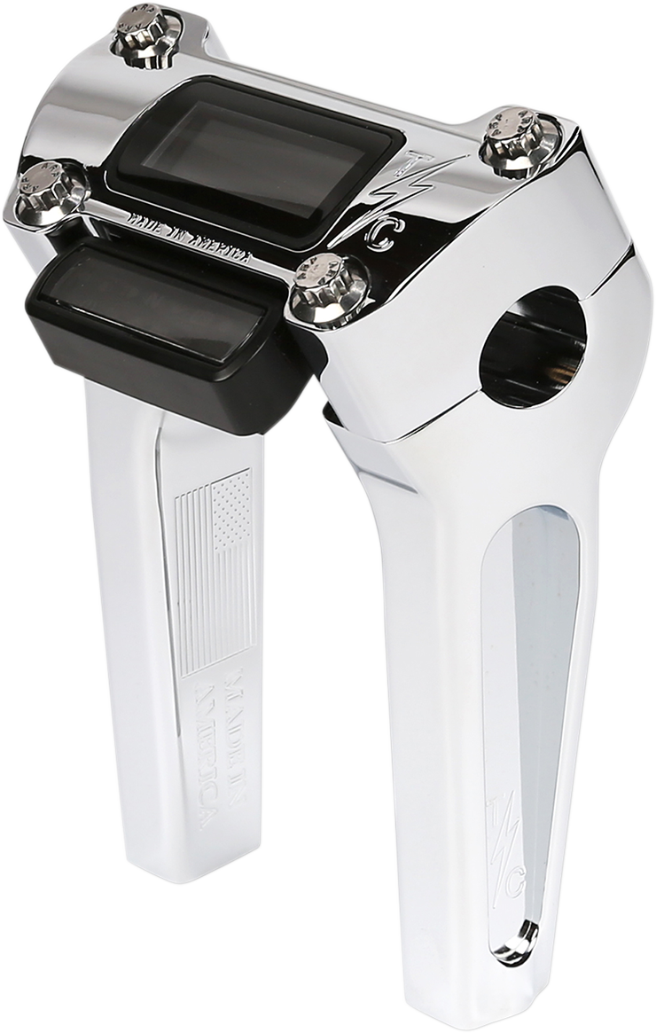 THRASHIN SUPPLY CO. Handlebar Risers - Straight - 6" - Gauge Cutout - Chrome TSC-6025-3