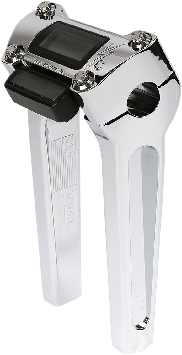 THRASHIN SUPPLY CO. Handlebar Risers - Straight - 8" - Gauge Cutout - Chrome TSC-8025-3