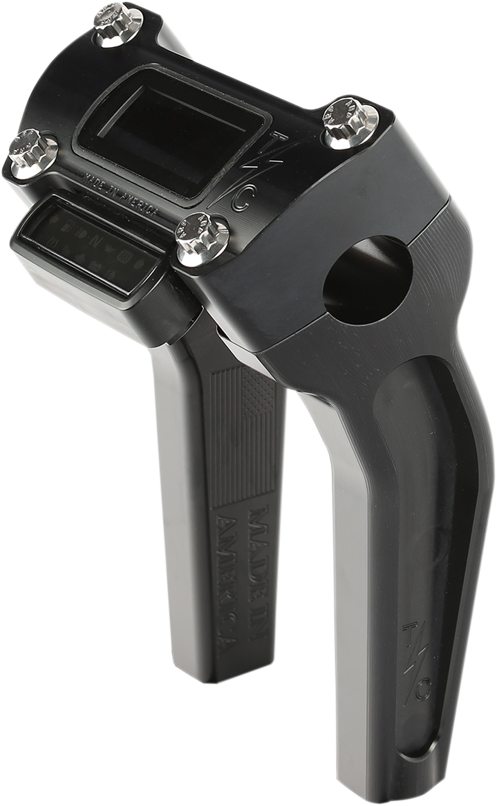 THRASHIN SUPPLY CO. Handlebar Risers - Pull Back - 6-1/2" - Gauge Cutout - Black TSC-6500-1