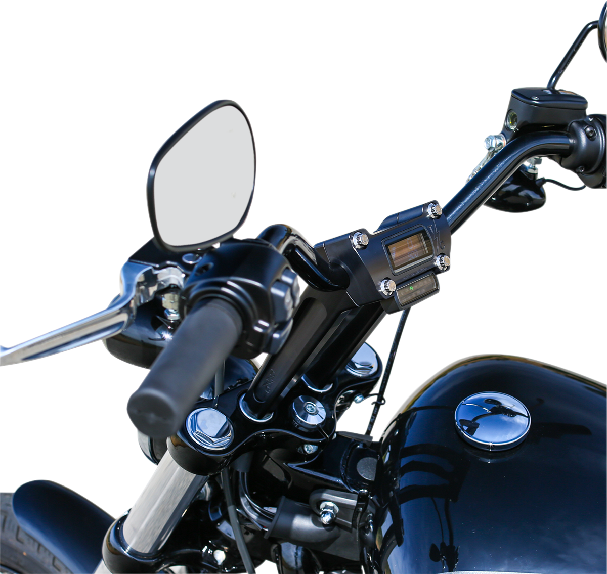 THRASHIN SUPPLY CO. Handlebar Risers - Straight - 8" - Gauge Cutout - Black TSC-8025-1