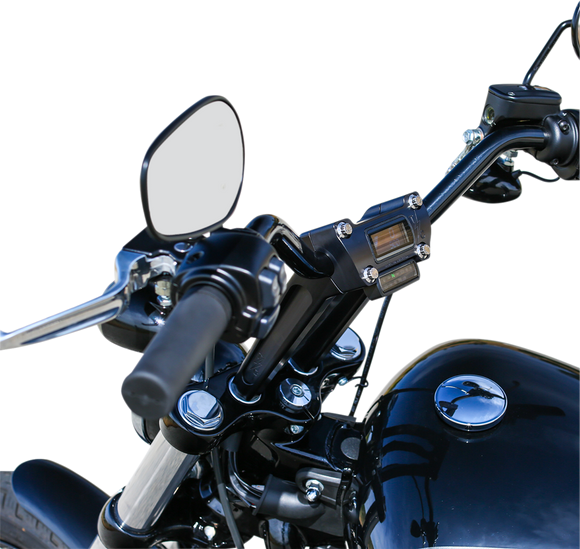 THRASHIN SUPPLY CO. Handlebar Risers - Straight - 8" - Gauge Cutout - Black TSC-8025-1