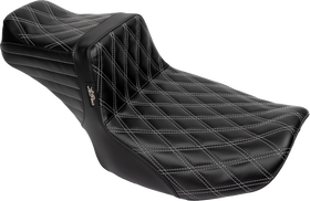 LE PERA Tailwhip Daddy Long Legs Seat - Gray Double Diamond Stitch - FLH/FLT '23-'25 LV-587DLDD-GY01