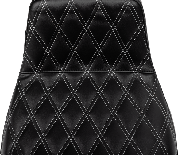 LE PERA Tailwhip Daddy Long Legs Seat - Gray Double Diamond Stitch - FLH/FLT '23-'25 LV-587DLDD-GY01