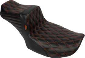 LE PERA Tailwhip Daddy Long Legs Seat - Burnt Orange Double Diamond Stitch - FLH/FLT '23-'25 LV-587DLDD-OB4