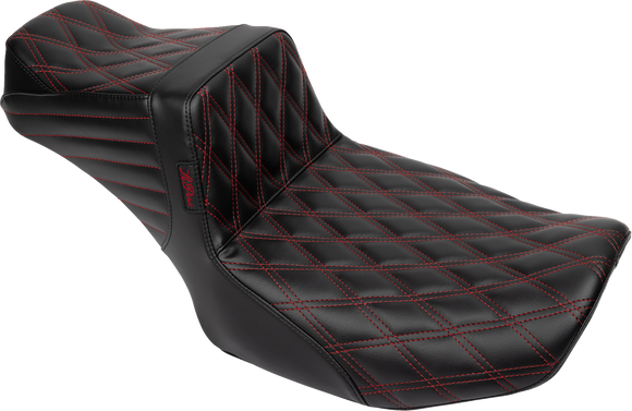 LE PERA Tailwhip Daddy Long Legs Seat - Red Double Diamond Stitch - FLH/FLT '23-'25 LV-587DLDD-R01
