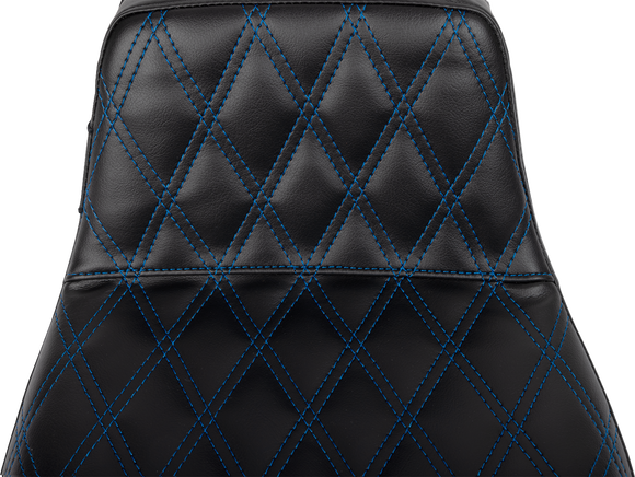 LE PERA Tailwhip Daddy Long Legs Seat - Blue Double Diamond Stitch - FLH/FLT '23-'25 LV-587DLDD-BE01