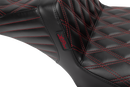 LE PERA Tailwhip Daddy Long Legs Seat - Red Double Diamond Stitch - FLH/FLT '23-'25 LV-587DLDD-R01