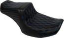 LE PERA Tailwhip Seat - Blue Double Diamond Stitch - FLH/FLT -'23-'25 LV-587DD-BE01