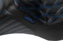 LE PERA Tailwhip Seat - Blue Double Diamond Stitch - FLH/FLT -'23-'25 LV-587DD-BE01