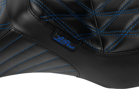 LE PERA Tailwhip Seat - Blue Double Diamond Stitch - FLH/FLT -'23-'25 LV-587DD-BE01